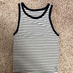 American Eagle Outfitters Black and White Striped Tank Top